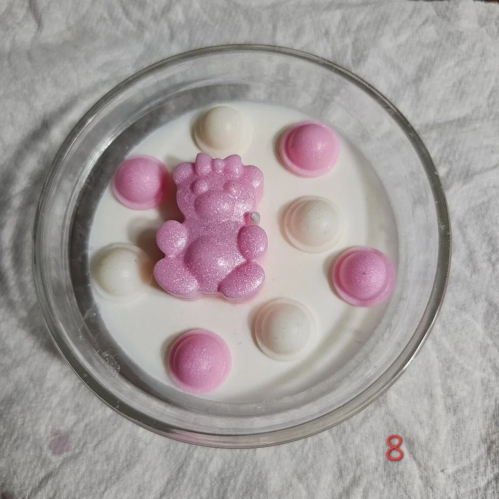 6 Handmade Pink Baby Girl Shower Birthday Party Soy Wax Scented Candle Giveaways